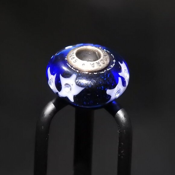 Pandora Genuine Blue Murano Glass Bead Starry Night Sky Charm - Picture 4 of 5